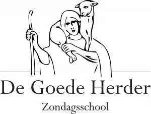 Logo van zondagsschool De Goede Herder: een herder met een lam op de schouder